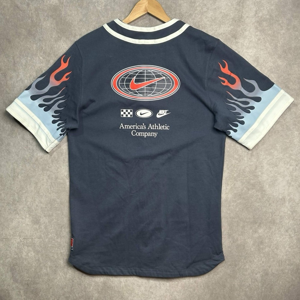 Nike L Sportswear Americana Top Baseball jersey DV9642-437 Flame Big Print Logo